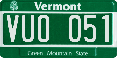 VT license plate VUO051