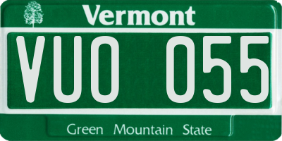 VT license plate VUO055