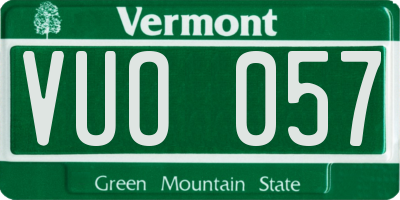 VT license plate VUO057