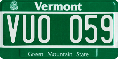 VT license plate VUO059