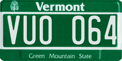 VT license plate VUO064