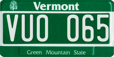 VT license plate VUO065