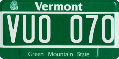 VT license plate VUO070