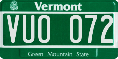 VT license plate VUO072