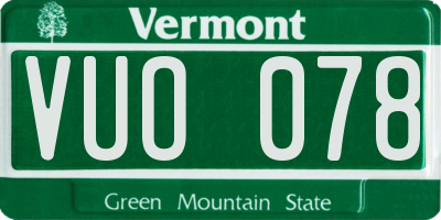 VT license plate VUO078