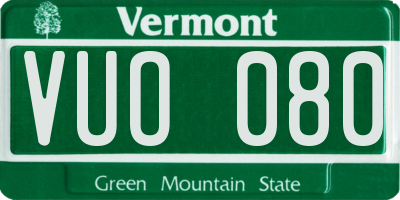 VT license plate VUO080