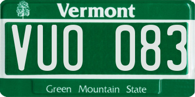VT license plate VUO083