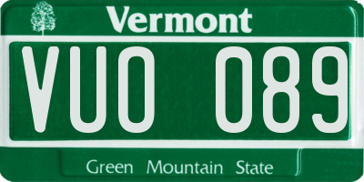 VT license plate VUO089
