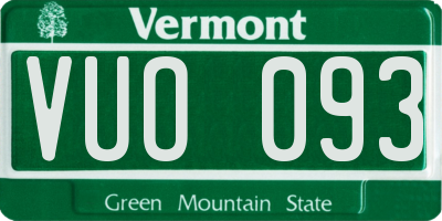 VT license plate VUO093