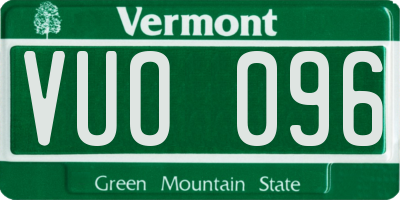 VT license plate VUO096