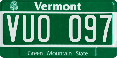 VT license plate VUO097