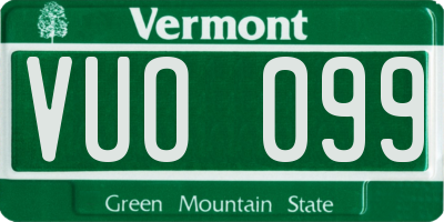 VT license plate VUO099