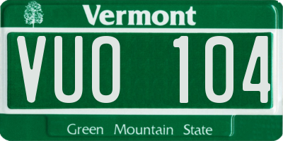 VT license plate VUO104