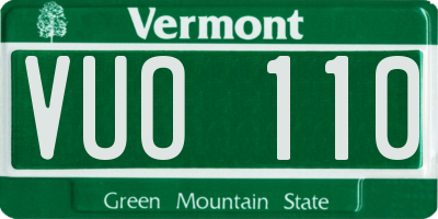 VT license plate VUO110