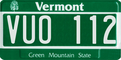 VT license plate VUO112