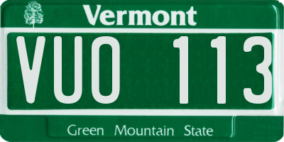 VT license plate VUO113