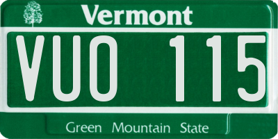 VT license plate VUO115