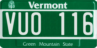 VT license plate VUO116