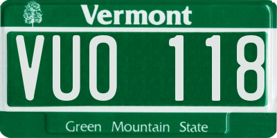 VT license plate VUO118