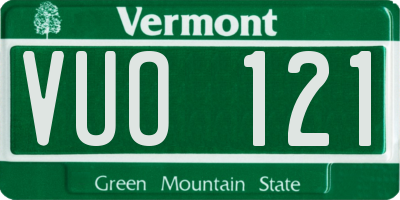 VT license plate VUO121