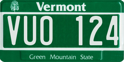 VT license plate VUO124