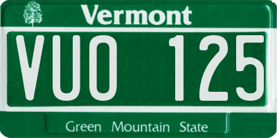VT license plate VUO125
