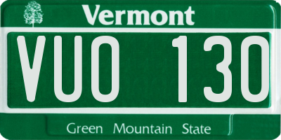 VT license plate VUO130