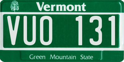 VT license plate VUO131
