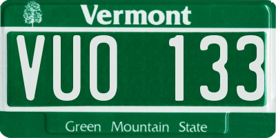 VT license plate VUO133
