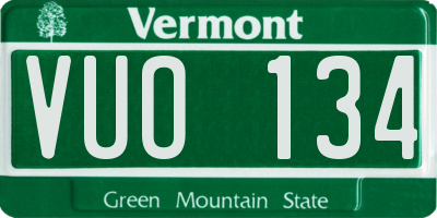 VT license plate VUO134