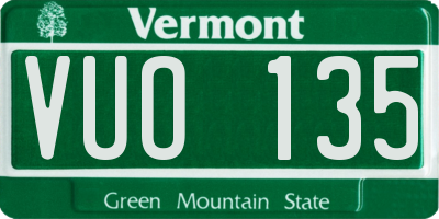 VT license plate VUO135