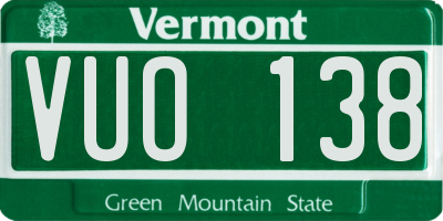 VT license plate VUO138