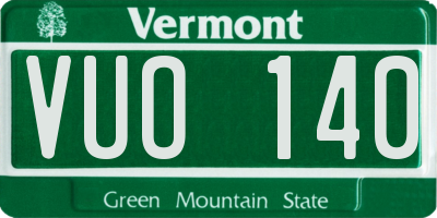 VT license plate VUO140
