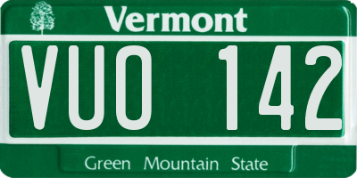 VT license plate VUO142