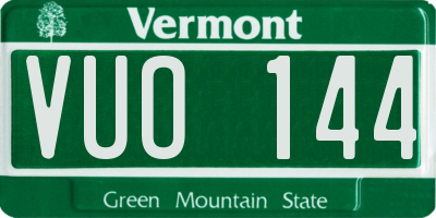 VT license plate VUO144