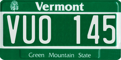 VT license plate VUO145