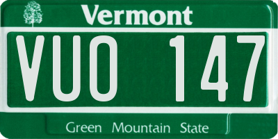 VT license plate VUO147