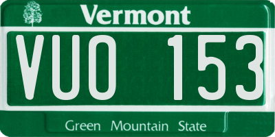 VT license plate VUO153