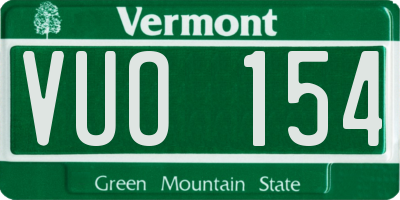 VT license plate VUO154