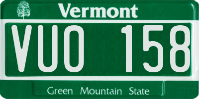 VT license plate VUO158
