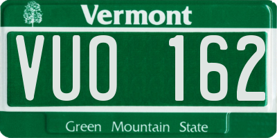 VT license plate VUO162