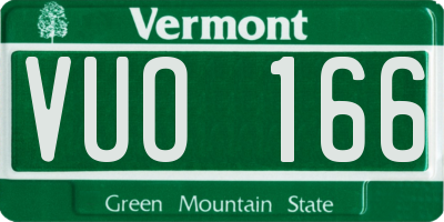 VT license plate VUO166