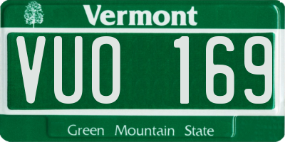 VT license plate VUO169