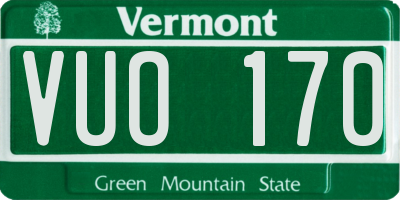 VT license plate VUO170