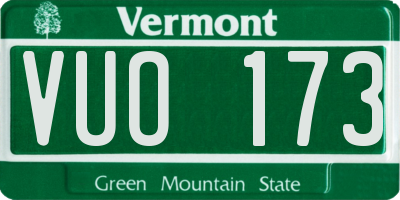 VT license plate VUO173