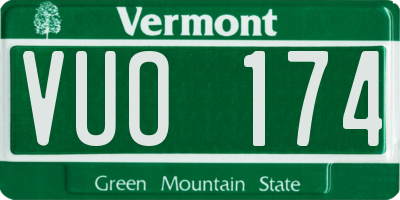VT license plate VUO174