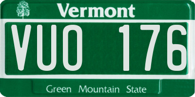 VT license plate VUO176