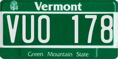VT license plate VUO178