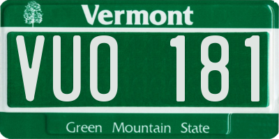 VT license plate VUO181