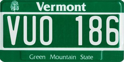 VT license plate VUO186